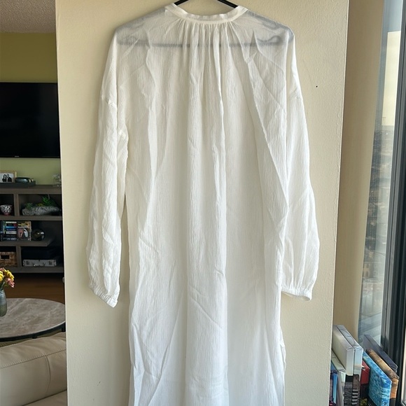 ALC Silk Cotton Blend Long Sleeve Coverup Dress - Picture 2 of 6